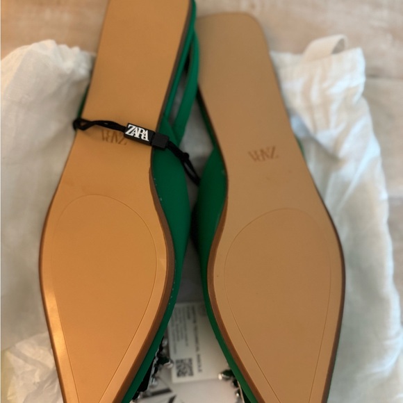Zara Green Women's Shoes with Crystal Embellishment - Picture 2 of 2